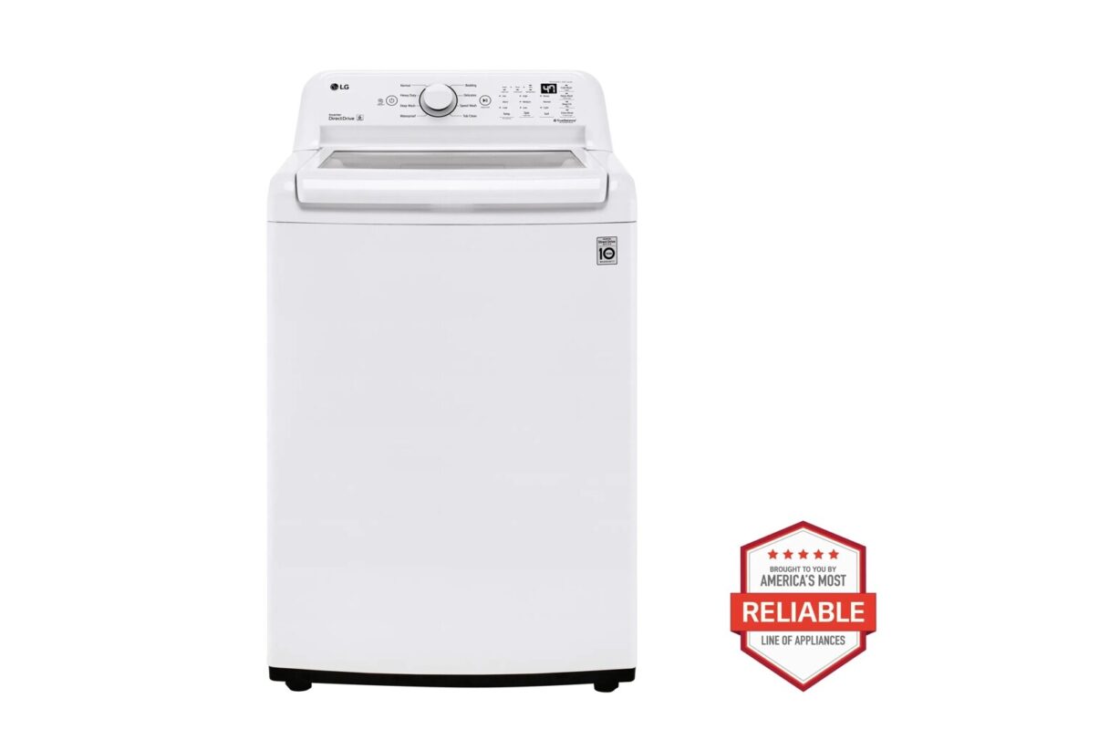 LG 4.3 cu. ft. Ultra Large Capacity Top Load Washer with 4-Way(TM) Agitator & TurboDrum(TM) Technology WT7005CW (a4leh32g1ycd)